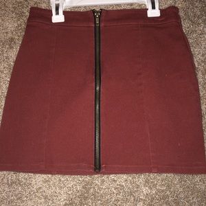 Burnt red jean skirt